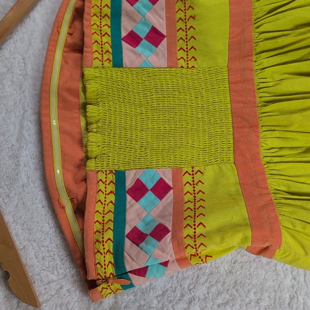 608-Leifsdottir Aztec Colorful Dress in Yellow and Pink - Picture 6 of 9